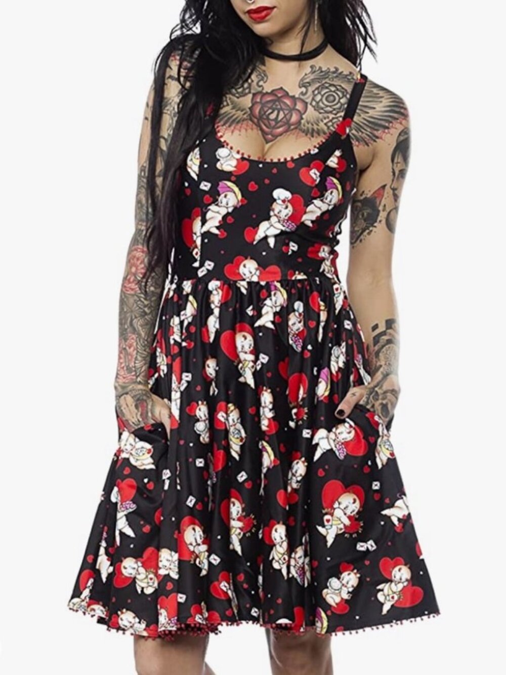 Sourpuss Kewpids Sweets Dress NWT XL Retro Rockabilly Cupid